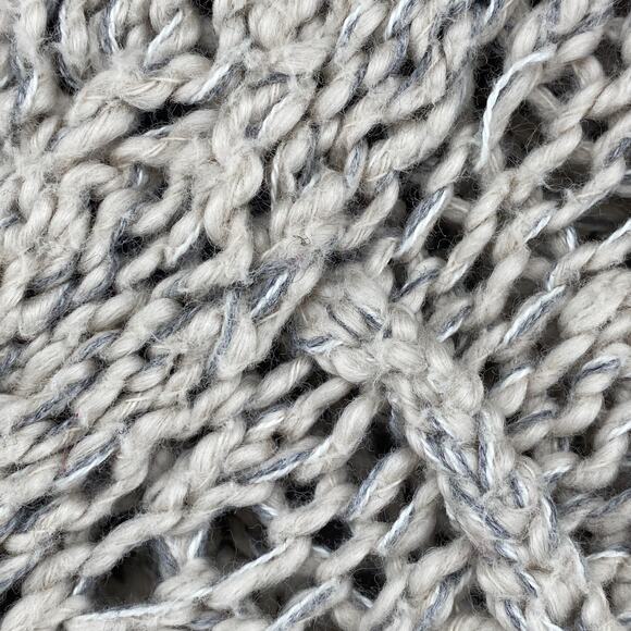 EILEEN FISHER Sweater L Organic Cotton Cozy Twist Two Way Zip Jacket Beige - Picture 7 of 13